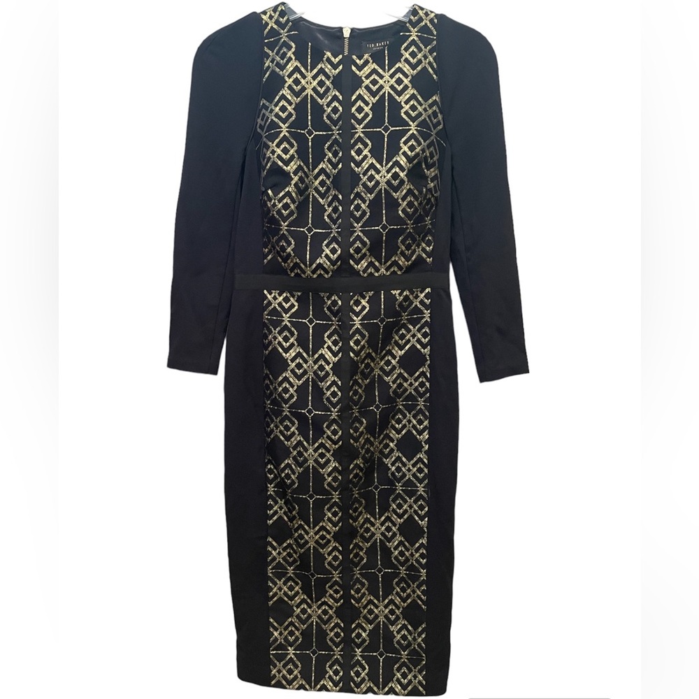 Ted Baker Mikha Metallic Jacquard
Panel Midi Dress Ted Baker Size 1 - Picture 3 of 7